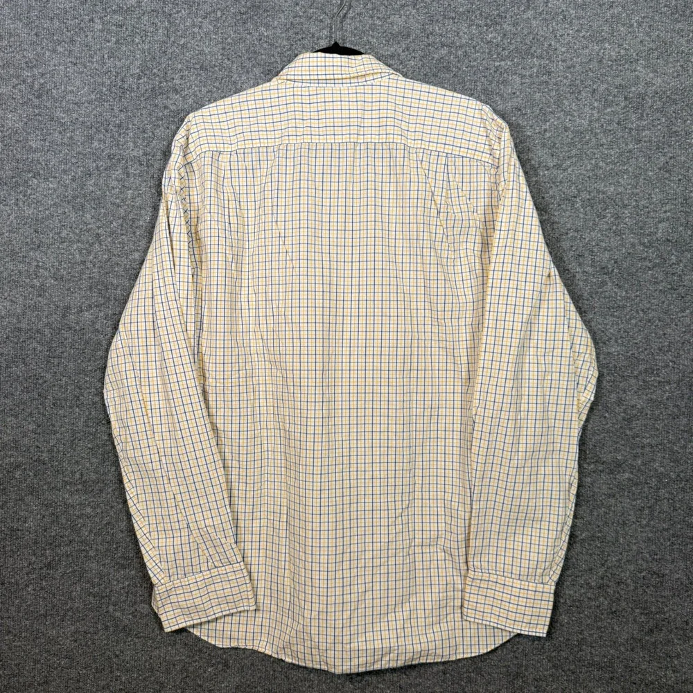 J.Crew Shirtings‎ Washed Casual Shirt Mens Large Blue Yellow Plaid Button Up NEW